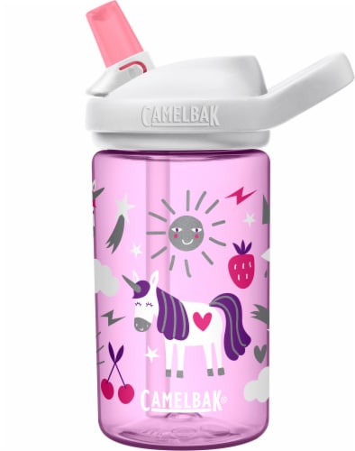 Camelbak Eddy Unicorn Party Water Bottle - Purple / White / Pink Perspective: front