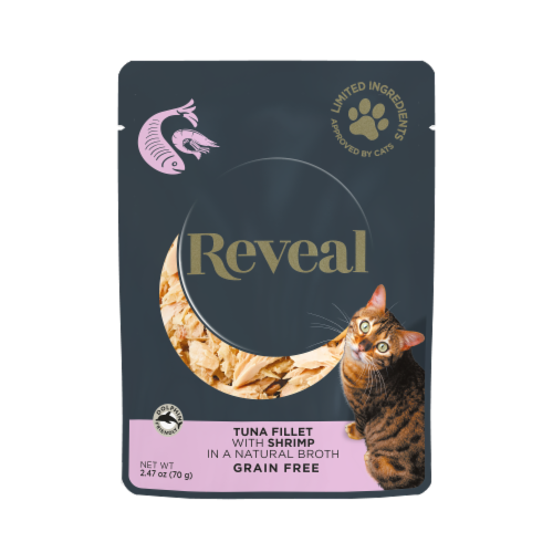 Reveal Tuna Fillet with Shrimp Wet Cat Food Perspective: front