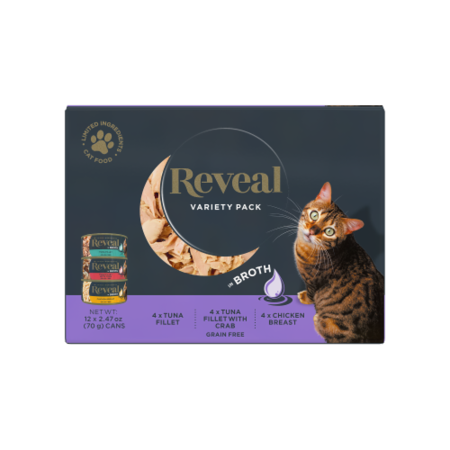 Reveal Variety Pack Cat Food in Broth Perspective: front