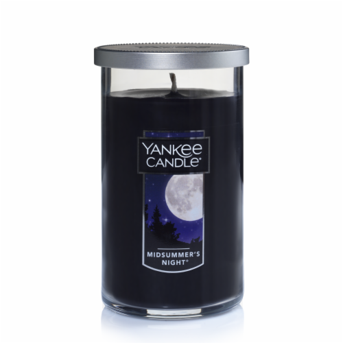 Yankee Candle® Midsummer's Night Pillar Candle - Black Perspective: front