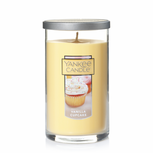 Yankee Candle Vanilla Cupcake Pillar Candle - Cream Perspective: front