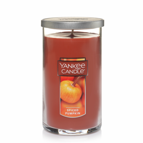 Yankee Candle Pillar Jar Candle - Spice Pumkpin Perspective: front