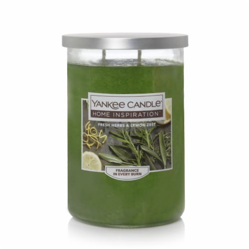 Yankee Candle® Home Inspiration™ Fresh Herbs & Lemon Zest Candle Jar Perspective: front