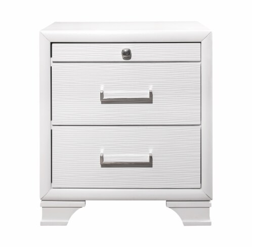 White discount textured nightstand