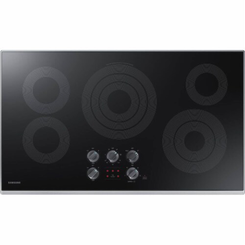 Samsung NZ36K6430RS 36 inch Stainless 5 Burner Electric Cooktop Perspective: front