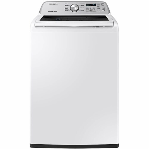 Samsung WA45T3400AW 4.5 Cu. Ft. Top Load Washer with Active WaterJet in White Perspective: front