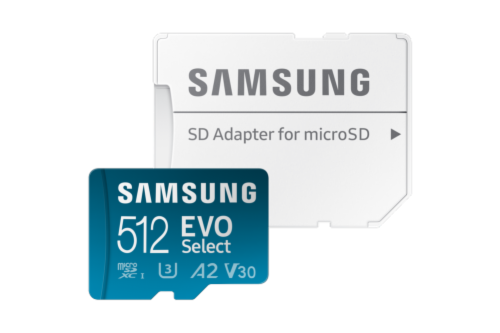 Samsung EVO Select + Adapter MB-ME512SA microSDXC Memory Card Perspective: front