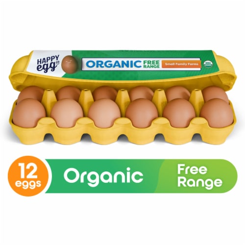 Happy Egg Co.® Free Range Large Brown Organic Eggs Perspective: front