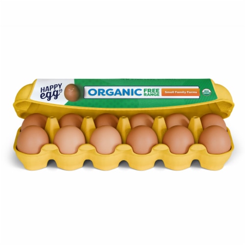 Happy Egg Co.® Free Range Large Brown Organic Eggs Perspective: front