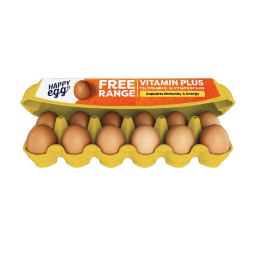 Happy Egg Co® Free Range Large Brown Vitamin+ Eggs Perspective: front