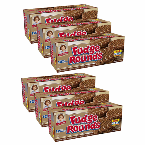 Fudge Rounds Big Pack, 6 Boxes, 72 Individually Wrapped Chocolate Sandwich Cookies Perspective: front