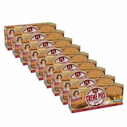 Peanut Butter Creme Pies, 9 Big Pack Boxes, 54 Individually Wrapped PB Sandwich Cookies Perspective: front