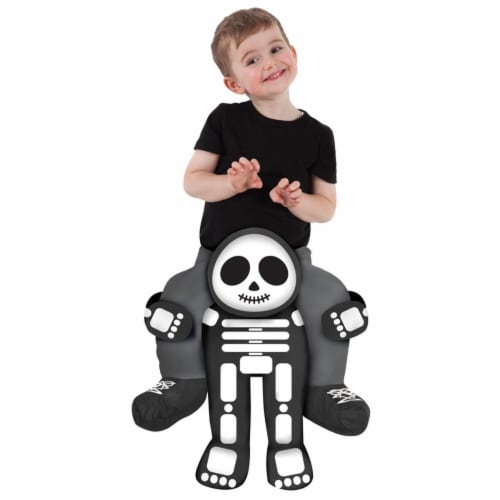 Morris Costumes MHPBTSK 2 ft. 6 in. to 3 ft. 11 in. Toddler Skeleton Piggyback Costume Perspective: front