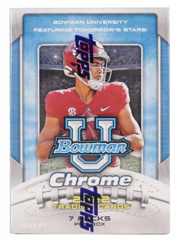 Topps 2022 NFL Bowman Chrome University Football Value Box Sports Trading Cards Perspective: front