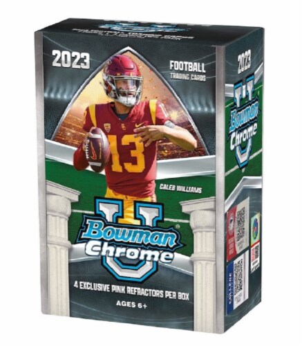 2023 Bowman Chrome University Football Value Box (Sports Trading Cards) Perspective: front