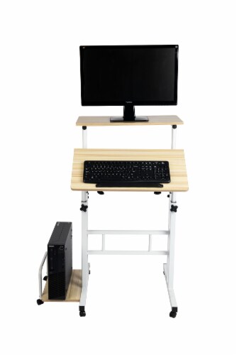 Mind Reader Rolling Sitting & Standing Workstation Perspective: front