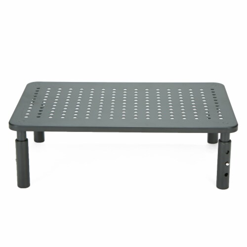 Mind Reader Rectangular Ventilated Metal Monitor Riser - Black Perspective: front
