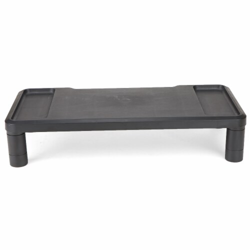 Mind Reader Plastic Monitor Riser - Black Perspective: front