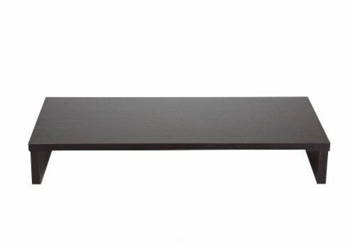 Mind Reader Wooden Monitor Stand Riser with Storage - Brown Perspective: front