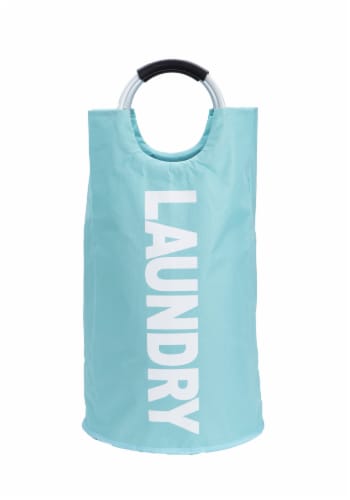 Mind Reader 82 Liter Large Laundry Hamper Basket - Blue Perspective: front