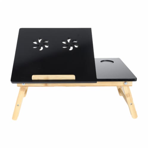Mind Reader Coolpad Laptop Flip Top Adjustable Desk Tray - Black/Brown Perspective: front
