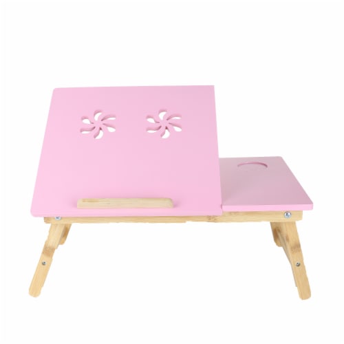 Mind Reader Coolpad Laptop Flip Top Adjustable Desk Tray - Pink/Brown Perspective: front