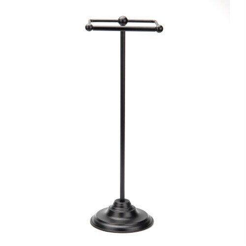 Mind Reader Freestanding Toilet Paper Holder - Black Perspective: front