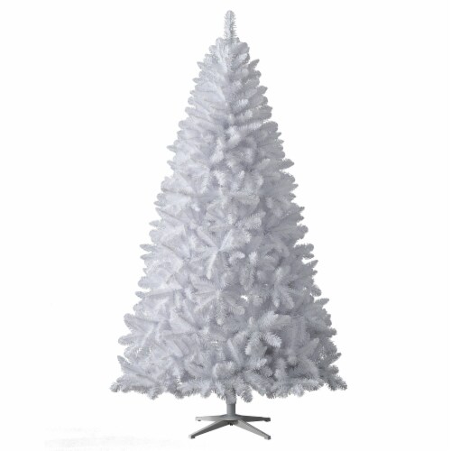 Treetopia Winter White 6 Foot Artificial Unlit Christmas Holiday Tree w/ Stand Perspective: front