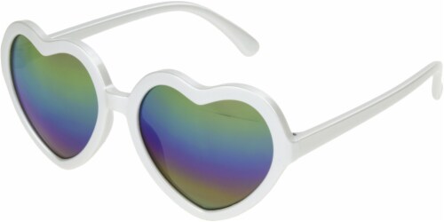 Heart Shaped Kid's Sunglasses - White Perspective: front