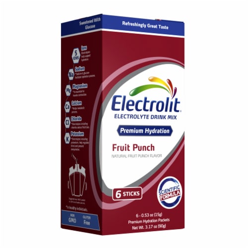 Electrolit® Electrolyte Fruit Punch Drink Mix Perspective: front