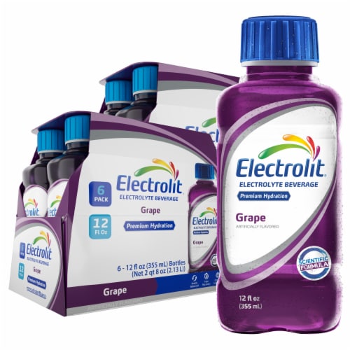 Electrolit Premium Hydration Grape Sports Drink Multipack Bottles Perspective: front