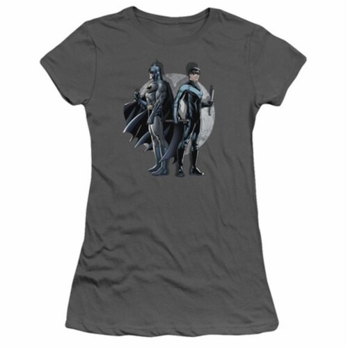 Trevco Batman-Spotlight - Short Sleeve Junior Sheer Tee - Charcoal- 2X Perspective: front