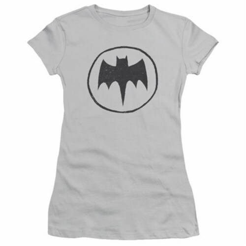 Trevco Batman-Handywork - Short Sleeve Junior Sheer Tee - Silver- Small Perspective: front