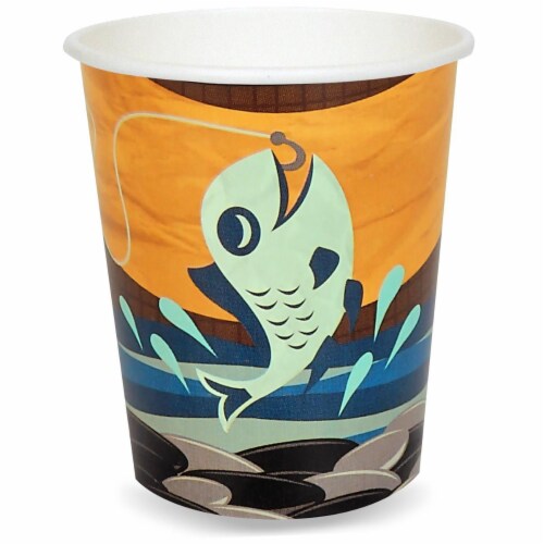 Buyseasons 263906 9 oz Lets Go Camping Paper Cups - Size 16 Perspective: front