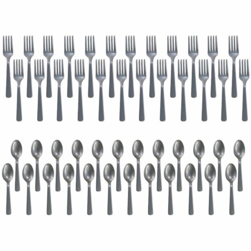 BirthdayExpress 305556 Forks & Spoons, Silver - 24 Count Perspective: front