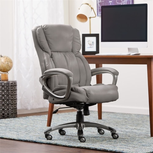 Serta Garret Executive Office Chair Bonded Leather Gray 1