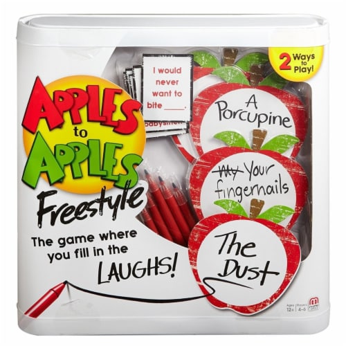 Apples to Apples Freestyle Card Game Hilarious Word Play Mattel Family Fun Perspective: front