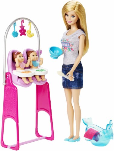 Barbie shop babysitting set