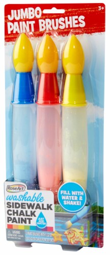 Rose Art Washable Sidewalk Chalk Paint Jumbo Paint Brushes - Assorted Perspective: front