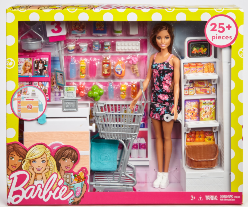 Mattel Barbie Doll and Supermarket Play Set 25 pc Kroger