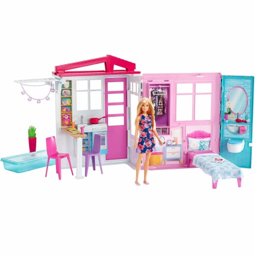 Barbie Portable 1 Story Toy Play Set Dollhouse with Doll Pool and Furniture 1 Piece Smith s Food and Drug
