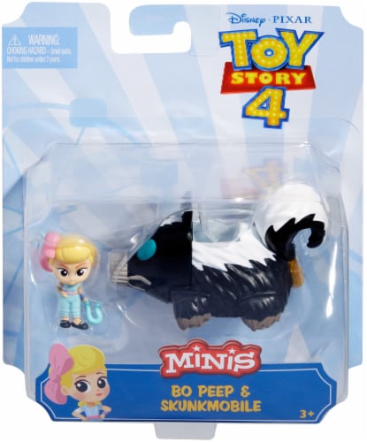 Mattel Disney Pixar Toy Story 4 Mini Bo Peep and Skunkmobile Perspective: front