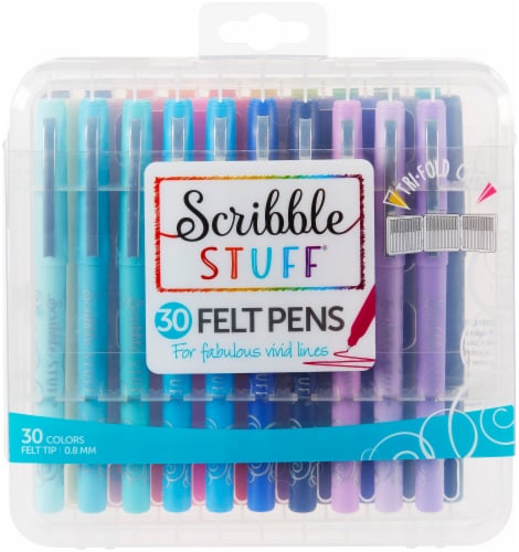 Scribble Stuff Tri Fold Case Felt Tip Pens, 30 ct - Fred Meyer