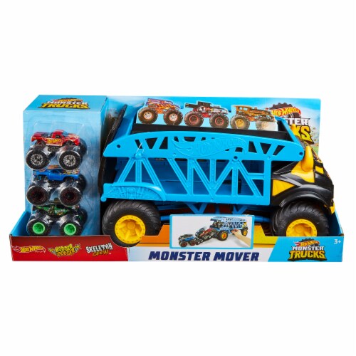 Hot Wheels Monster Trucks Stunt Tire Playset, Includes 3 Hot Wheels Monster  Trucks & 3 Hot Wheels 1:64 Scale Vehicles, For Kids 4 to 8 Years Old