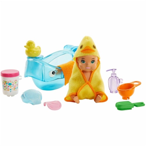 stikstof Mijnenveld aansporing Barbie Skipper Babysitters Inc. Feeding and Bath-Time Playset with  Color-Change Baby Doll, 1 - Metro Market