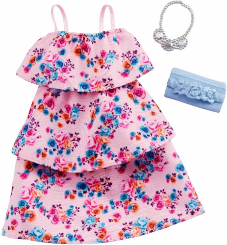 Barbie Doll Dress & Accessories - Pink Floral, 1 - Food 4 Less