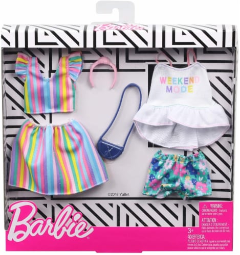 New - Barbie Doll and Fashion Set, Clothes with Closet Accessories