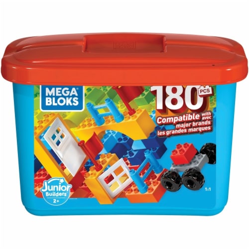 Advantus MBLGJD22 Mega Bloks Junior Builders Mini Bulk Tub - 180 Pieces Perspective: front