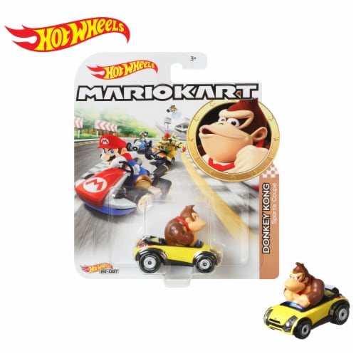 Mattel® Hot Wheels® Mario Kart™ Donkey Kong Sports Coupe Toy Vehicle Perspective: front