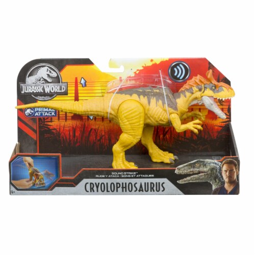 Mattel Jurassic World Sound Strike Cryolophosaurus Action Figure Perspective: front